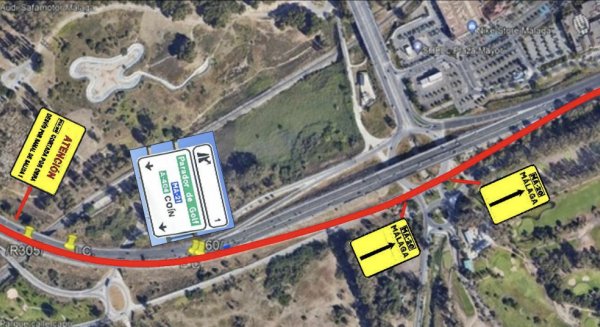 Afectación al tráfico en Málaga por las obras para reparar apoyos de dos estructuras en la autovía MA-20