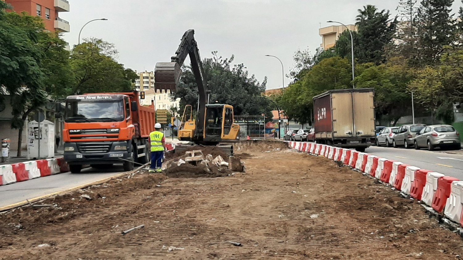 Las obras de Prolongación del Metro de Málaga avanzan con los primeros trasplantes de árboles 