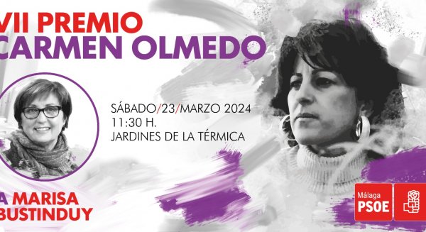 El PSOE de Málaga concede el premio Carmen Olmedo a Marisa Bustinduy