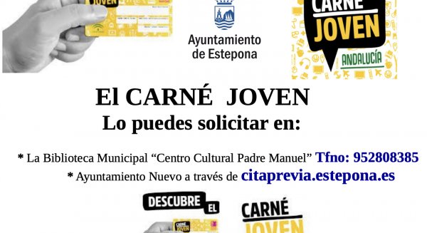 Estepona anima a la obtención del Carné Joven Europeo en Andalucía para menores de 30