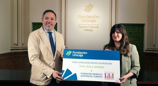 Fundación Unicaja entrega la recaudación de la exposición ‘Vino. Arte y símbolo’ a la Fundación Corinto