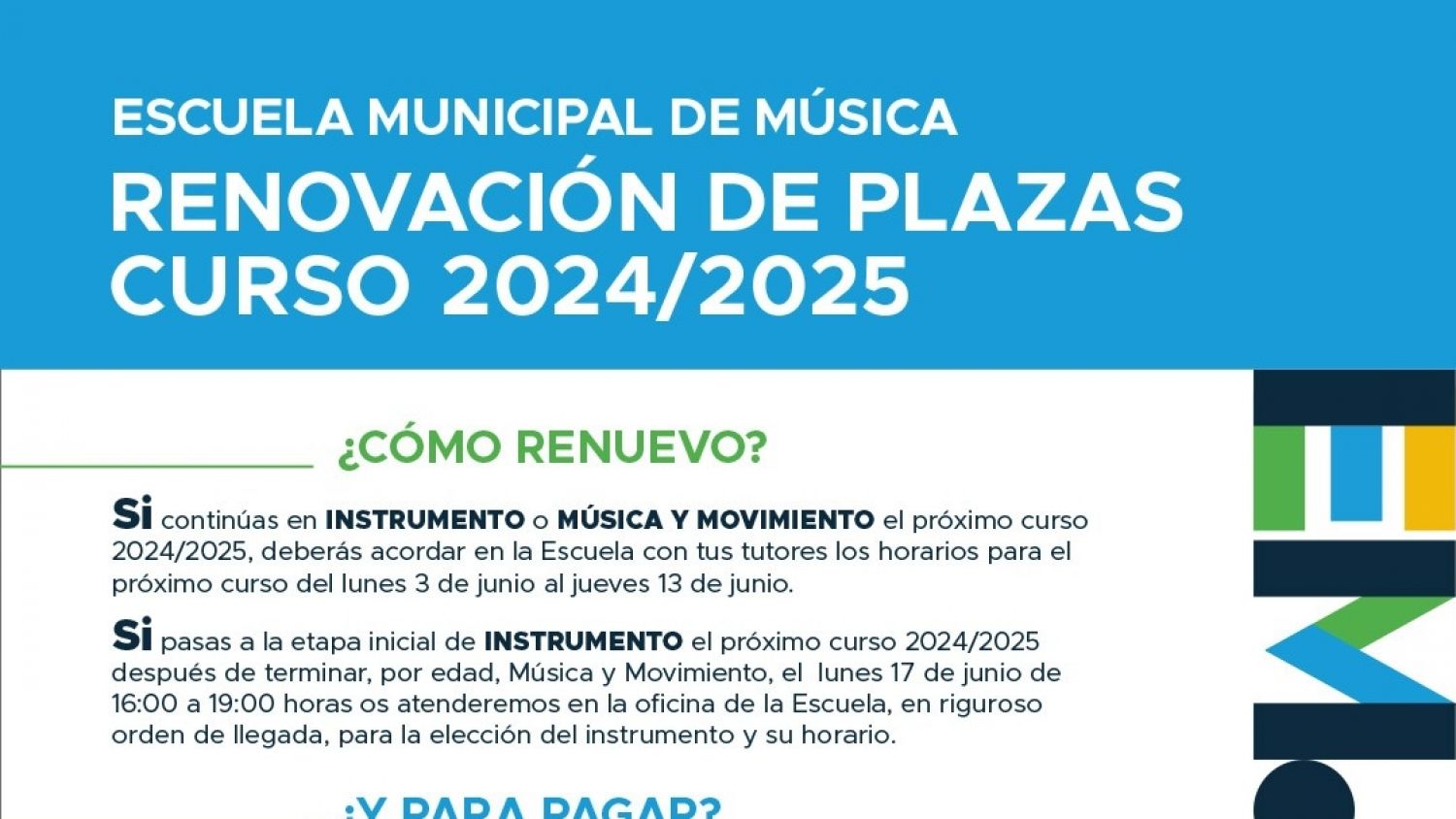 Comienza el plazo de renovación de matrículas en la Escuela Municipal de Música de Torremolinos