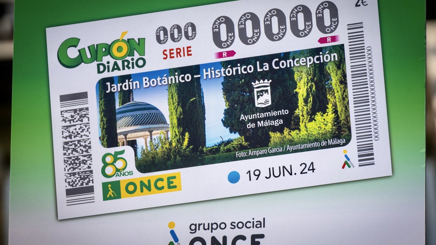 La ONCE dedica el sorteo del próximo miércoles 19 de junio a Jardín Botánico-Histórico La Concepción 