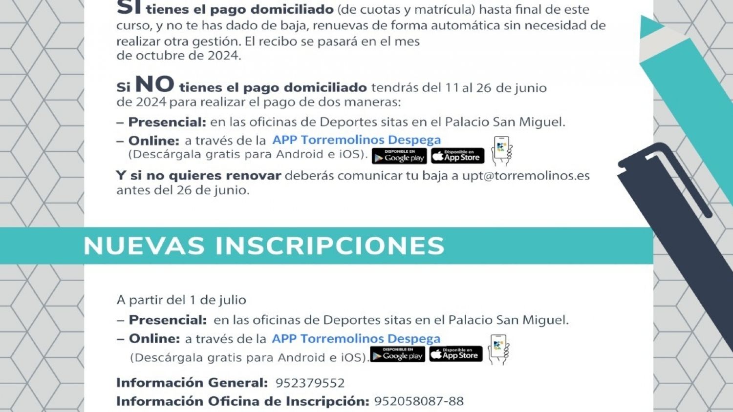 Abierto el plazo de renovación de matrículas en la Universidad Popular de Torremolinos