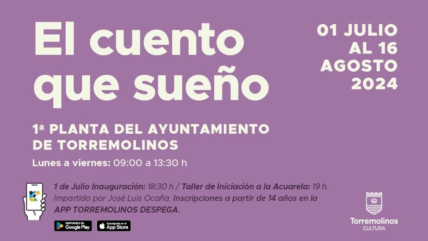 El artista José Luis Ocaña expone sus acuarelas en el Ayuntamiento de Torremolinos