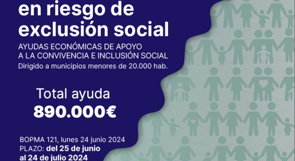 La Diputación destina 890.000 euros a ayudas para las familias vulnerables de la provincia