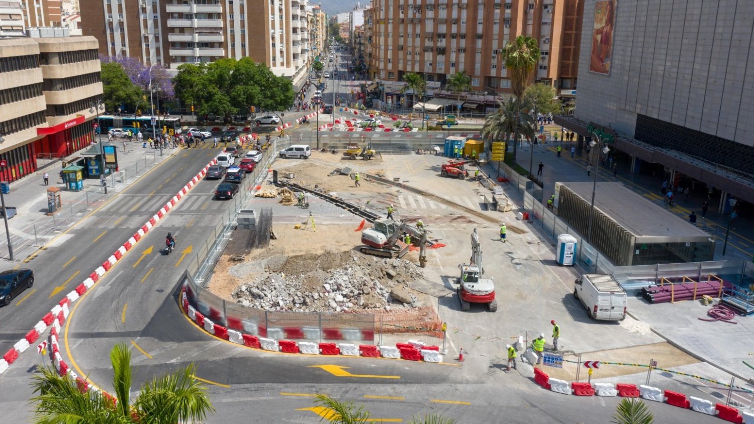 La calle Hilera se cortará al tráfico a partir del 1 de julio por el avance de las obras del Metro de Málag