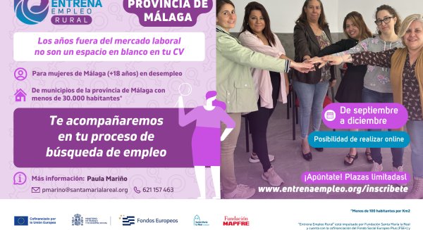 Entrena Empleo Rural ayudará a mujeres en paro de la provincia de Málaga a reactivar su búsqueda de trabajo