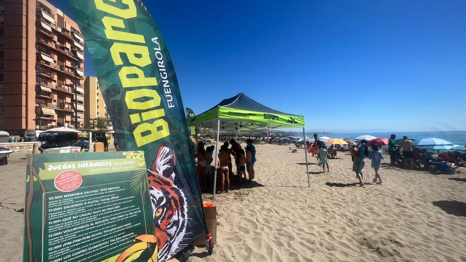 Bioparc Fuengirola pone en marcha actividades infantiles y gratuitas en las playas del municipio durante el mes de agosto