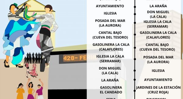 Rincón de la Victoria reforzará el servicio especial de autobús M-428 durante la Feria de Málaga