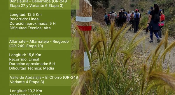 Las visitas interpretativas a la Gran Senda recorrerán la Axarquía, Serranía de Ronda y los valles del Genal y Guadalhorce hasta diciembre