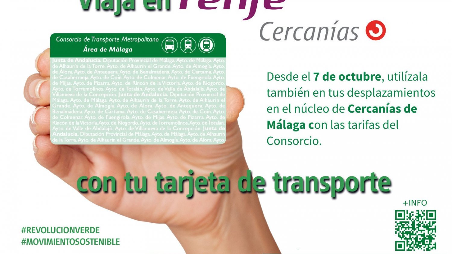 Los usuarios de los Cercanías de Málaga ya pueden aprovechar los descuentos de la tarjeta del Consorcio