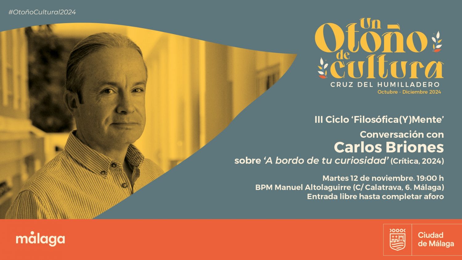El biólogo y escritor Carlos Briones inaugura la tercera entrega del ciclo 'Filosófica(y)mente'