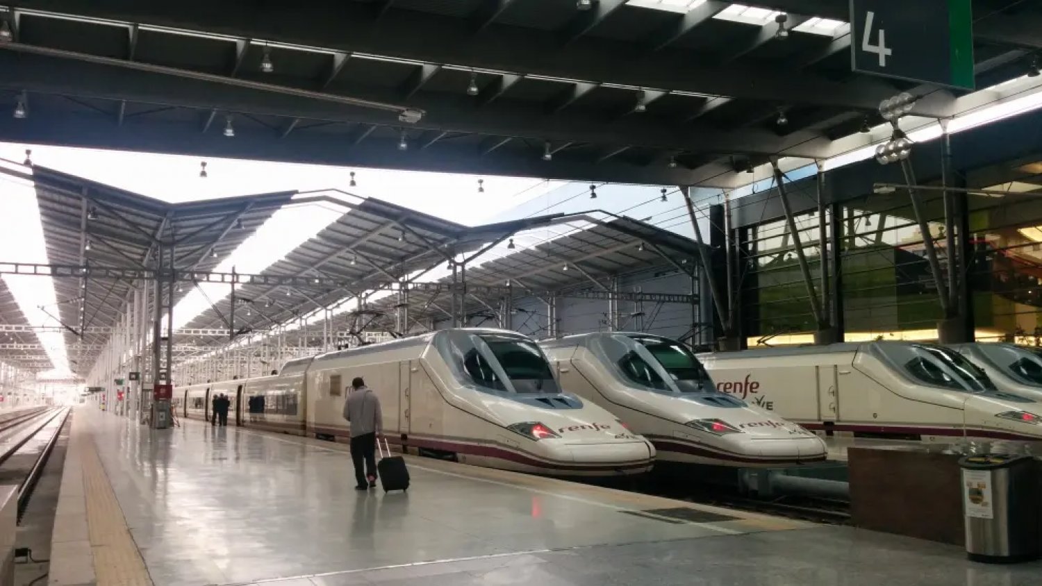 Renfe restablece los servicios ferroviarios de AVE en Málaga tras su suspensión por fuertes lluvias