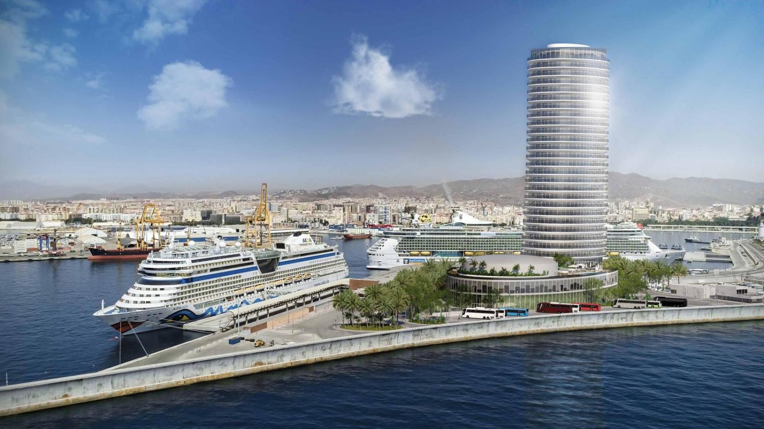 El alcalde de Málaga apoya el proyecto de la nueva torre del puerto diseñada por David Chipperfield 