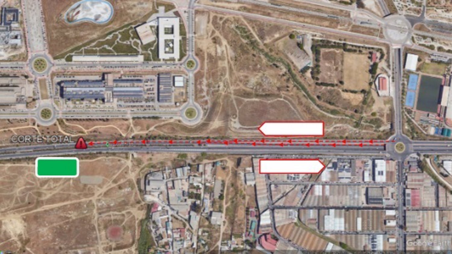 La A-357 será cortada totalmente esta madrugada por las obras de equipamiento en la vía