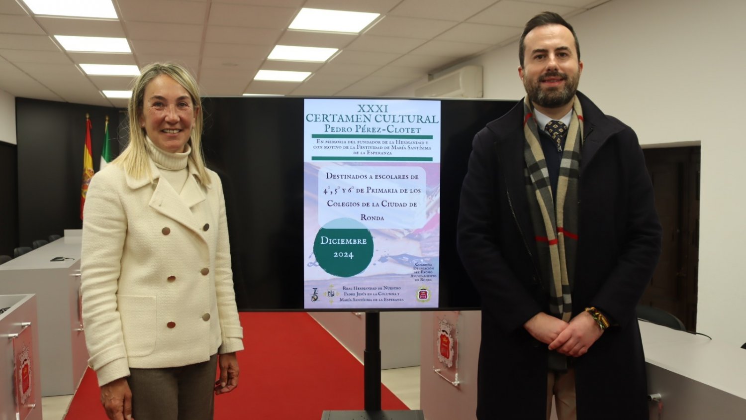 La delegación de Educación de Ronda colabora con la Hermandad de la Columna en el XXXI Certamen de Poesía ‘Pedro Pérez Clotet’