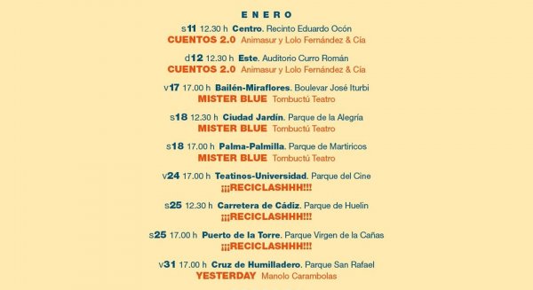 Los distritos de Málaga contarán con música, circo, clown, títeres y cuentos al aire libre durante el Festival de Teatro