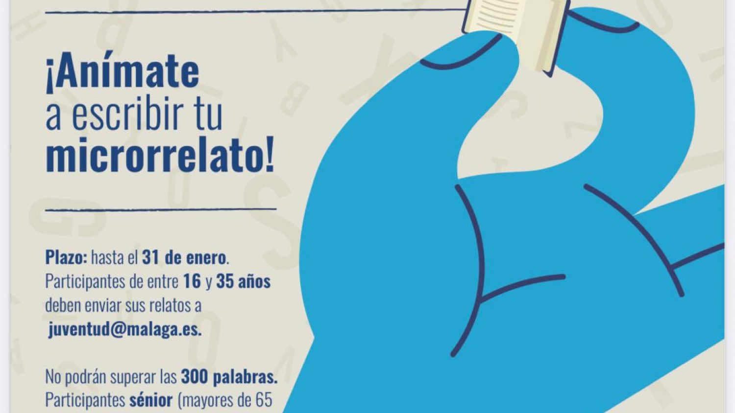 El 31 de enero concluye el plazo para presentar microrrelatos al certamen de la Diputación 'Escríbeme Málaga'