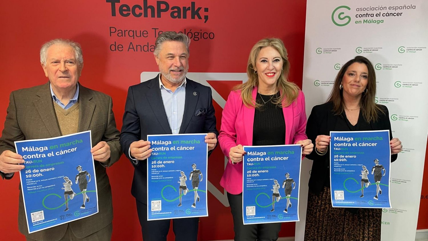 Carolina España presenta la tercera edición de la TAU-RUN, carrera y marcha contra el cáncer en el Málaga TechPark