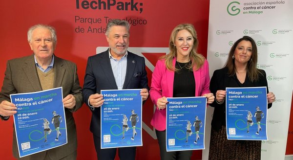 Carolina España presenta la tercera edición de la TAU-RUN, carrera y marcha contra el cáncer en el Málaga TechPark