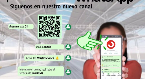Cercanías Málaga abre un canal de WhatsApp para informar en tiempo real a los viajeros