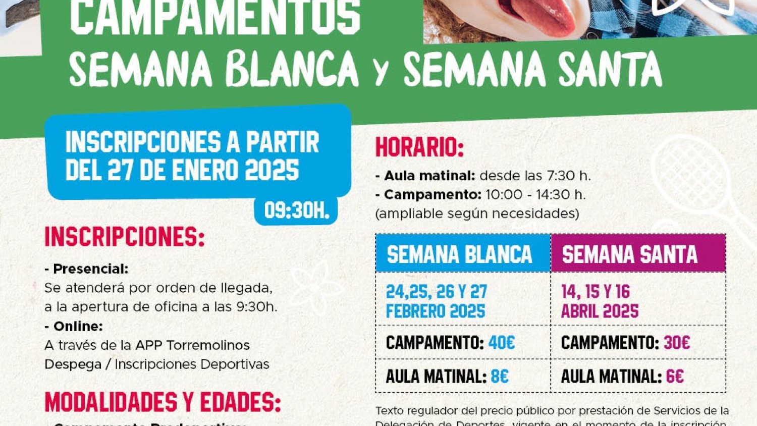 Torremolinos oferta cerca de 200 plazas para los campamentos de Semana Blanca y Semana Santa