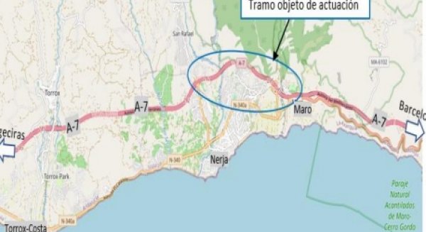Mitma licita las obras de rehabilitación del firme en un tramo de la A-7 en Nerja y Frigiliana