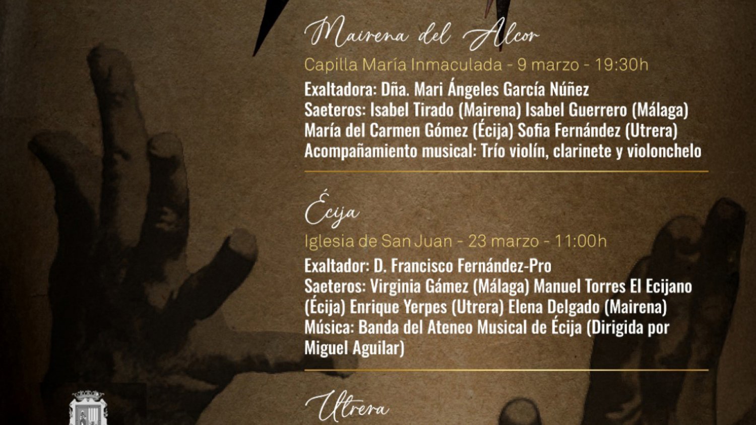 La Exaltación de la Saeta de Mairena, Écija, Utrera y Málaga se cierra el sábado en Vélez-Málaga