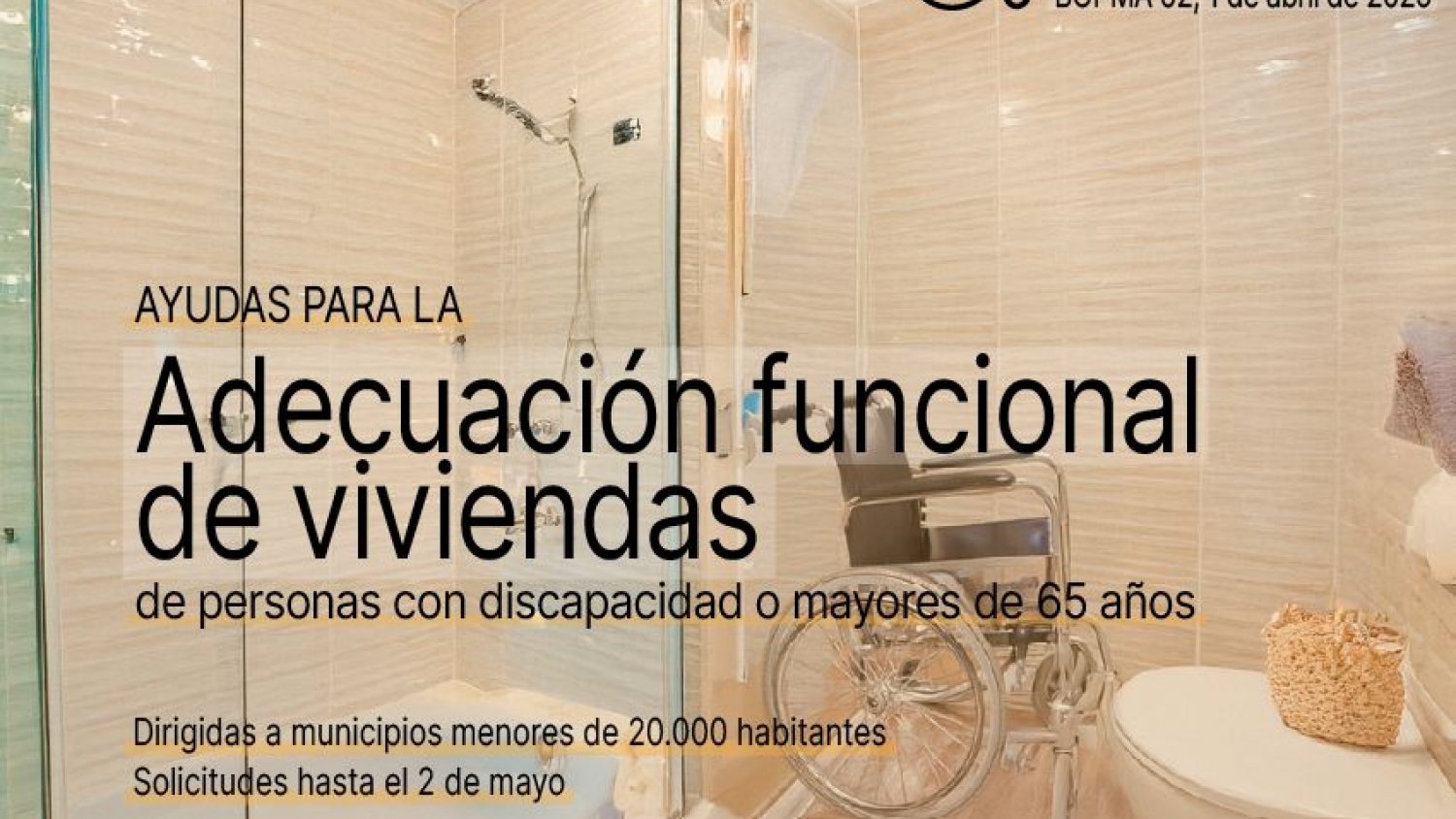 La Diputación destina 300.000 euros para adaptar viviendas de personas mayores de 65 años o con discapacidad