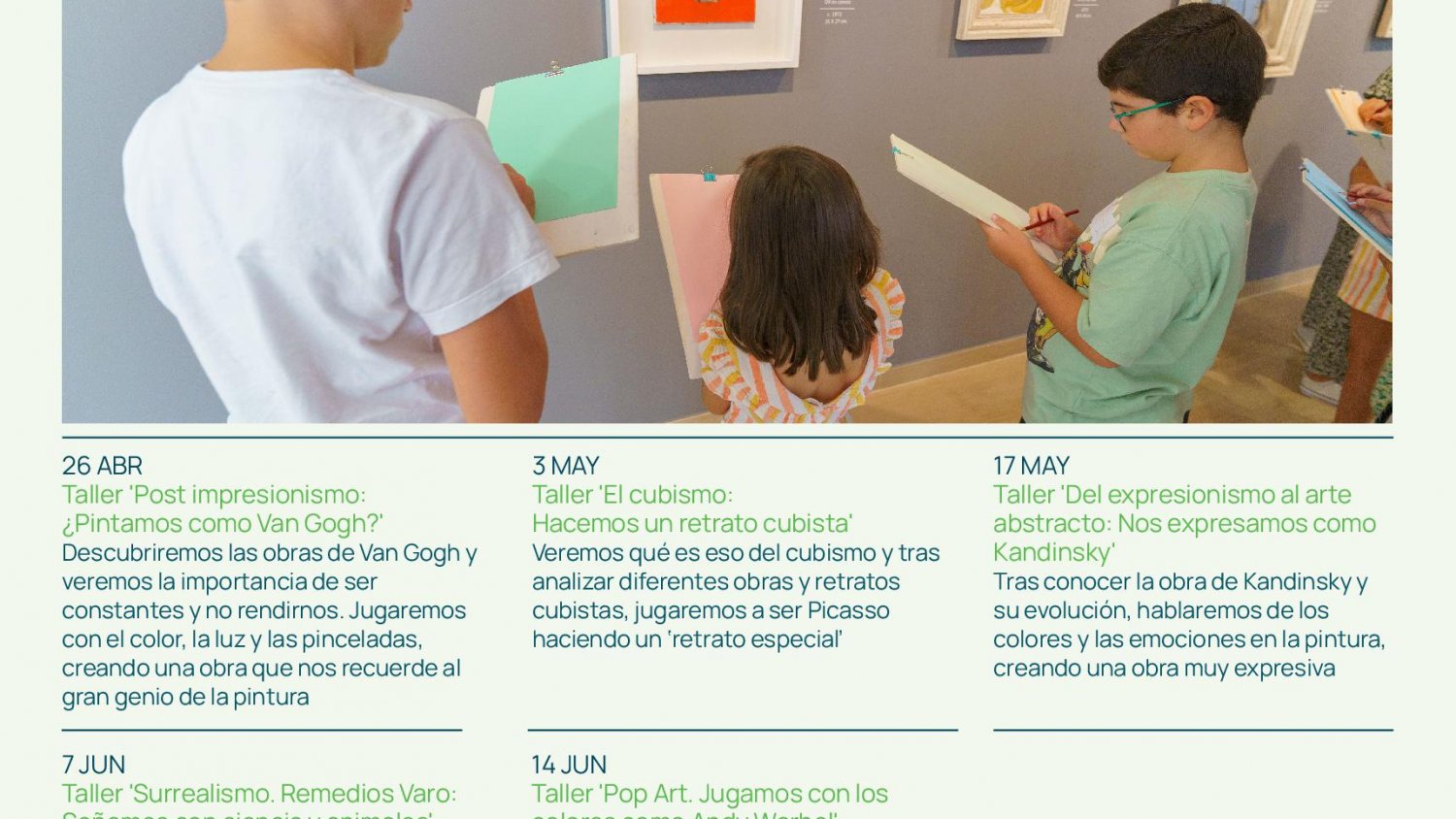 Van Gogh, Kandinsky y Warhol protagonizan los talleres artísticos infantiles de la Fundación Unicaja en Ronda