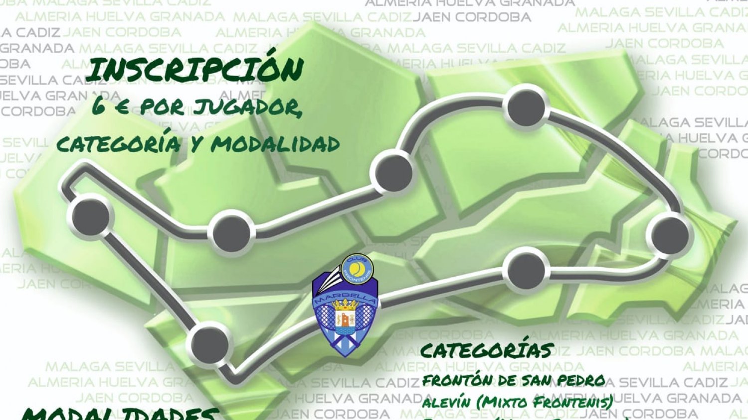 Más de 60 jugadores participarán el próximo sábado 26 de abril en el Circuito Andaluz de Frontenis ‘Open de Marbella’