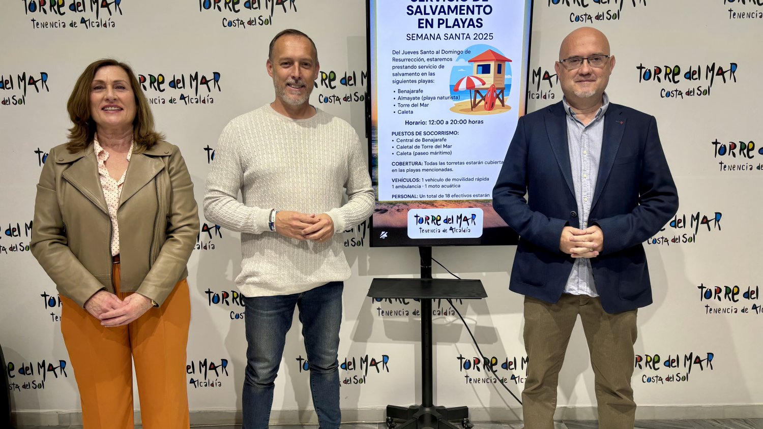 Presentado el nuevo dispositivo de vigilancia y socorrismo en playas para la Semana Santa de Vélez-Málaga