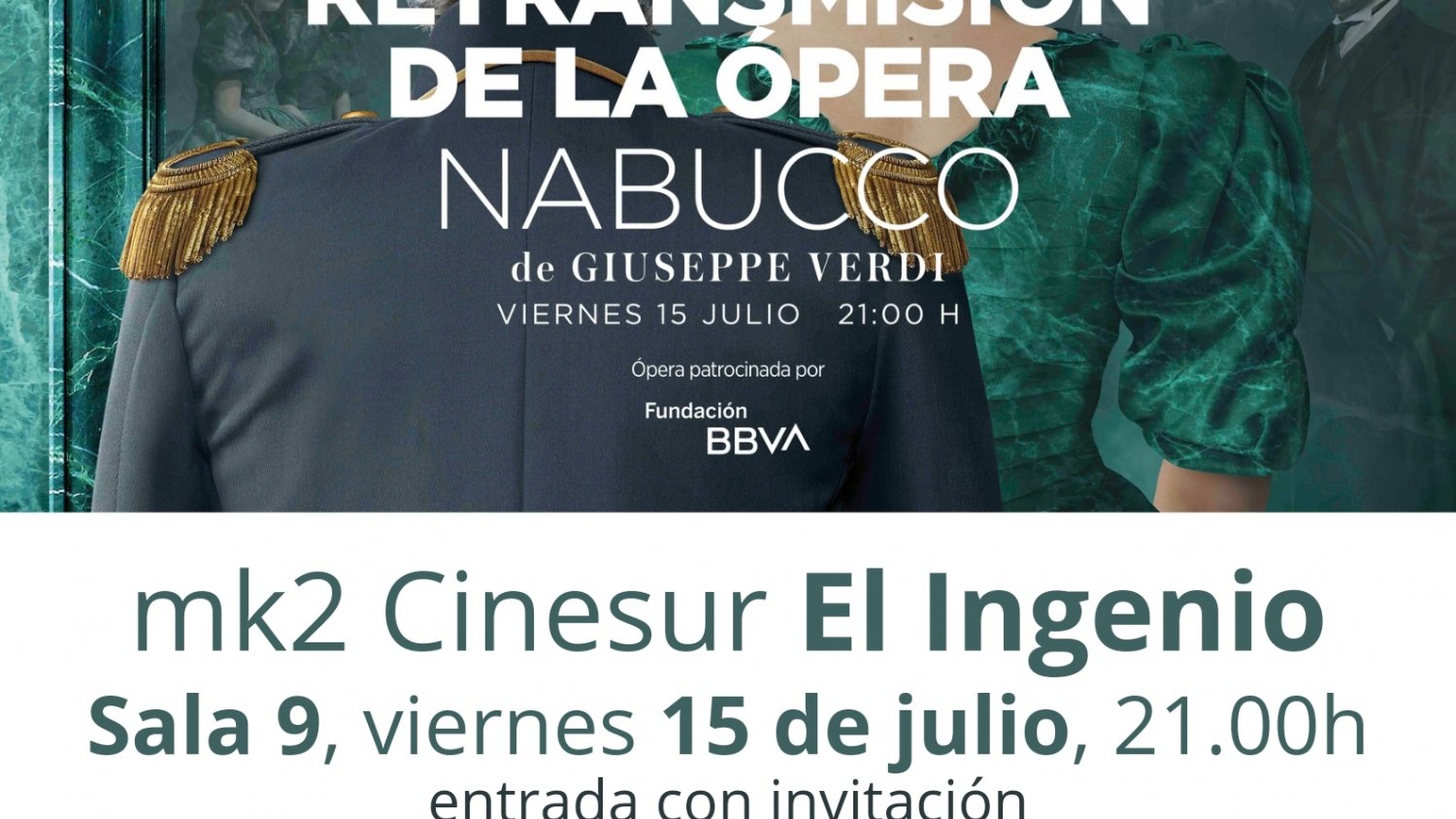 Vélez-Málaga anuncia que retransmitirá en cine y en directo la ópera 'Nabucco' de Verdi desde el Teatro Real
