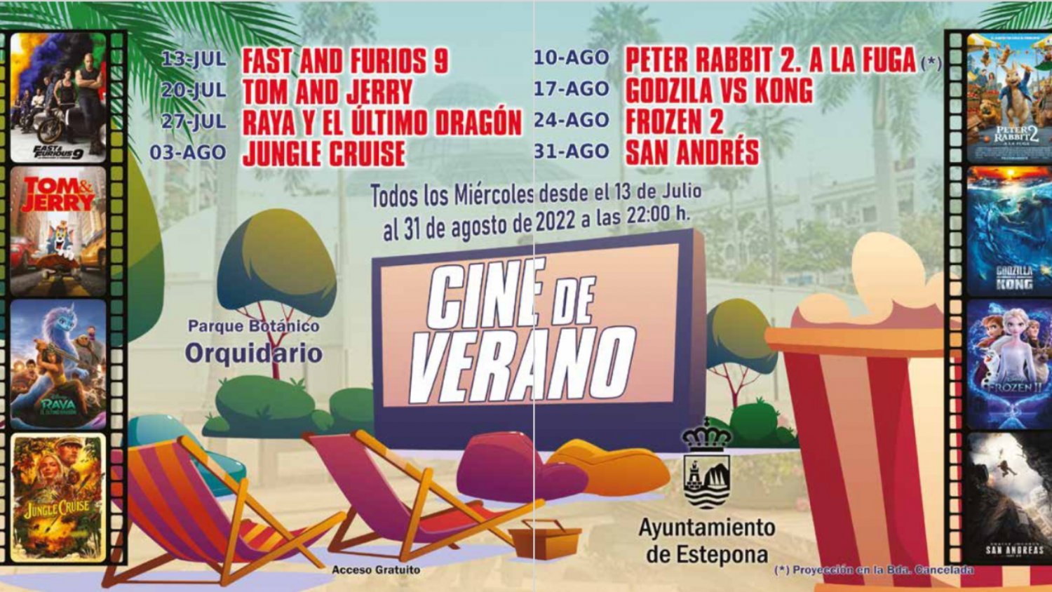 El Cine de Verano comienza esta semana para todos los públicos en el Parque Orquidario