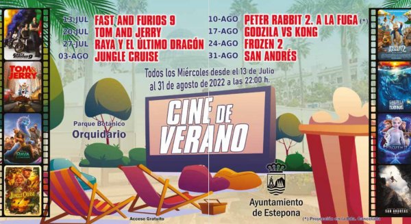 El Cine de Verano comienza esta semana para todos los públicos en el Parque Orquidario