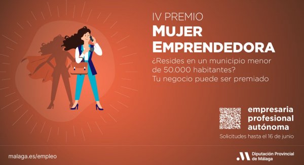La Diputación de Málaga publica la convocatoria del IV Premio Mujer Emprendedora dotado con 9.000 euros