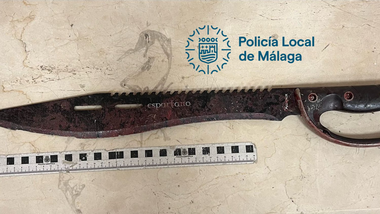 Detenido en Málaga un individuo que esgrimía un machete con el que provocó daños en más de una decena de vehículos
