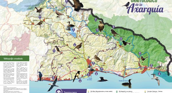 La Diputación edita un mapa ornitológico de la Axarquía con casi 280 especies de aves que pueden observarse en la comarca