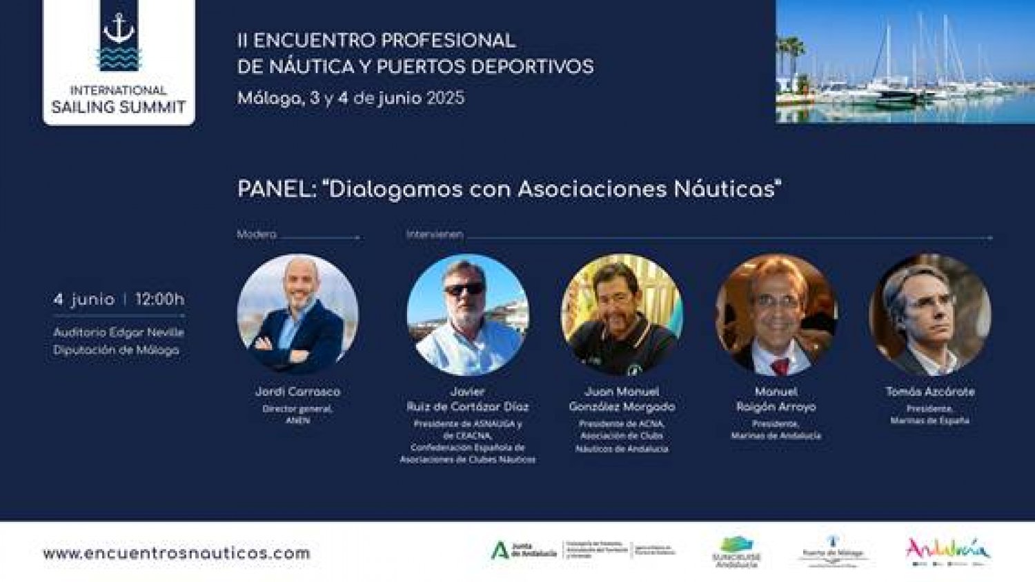 Marinas de Andalucía refuerza su presencia institucional en el II International Sailing Summit Málaga