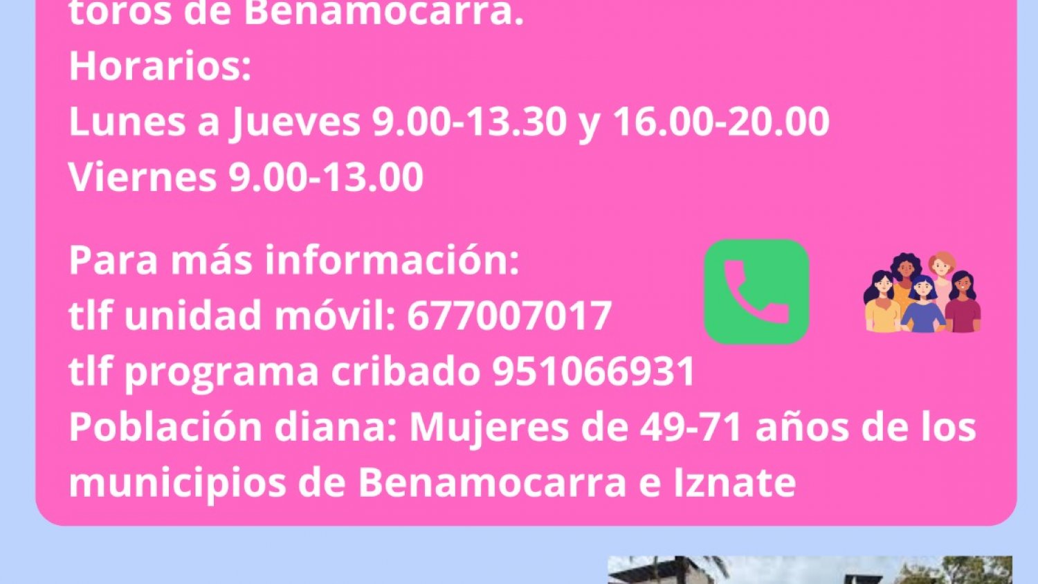 Área Sanitaria Axarquía cita a casi 1.700 mujeres este mes en el Programa de Detección Precoz de Cáncer de Mama