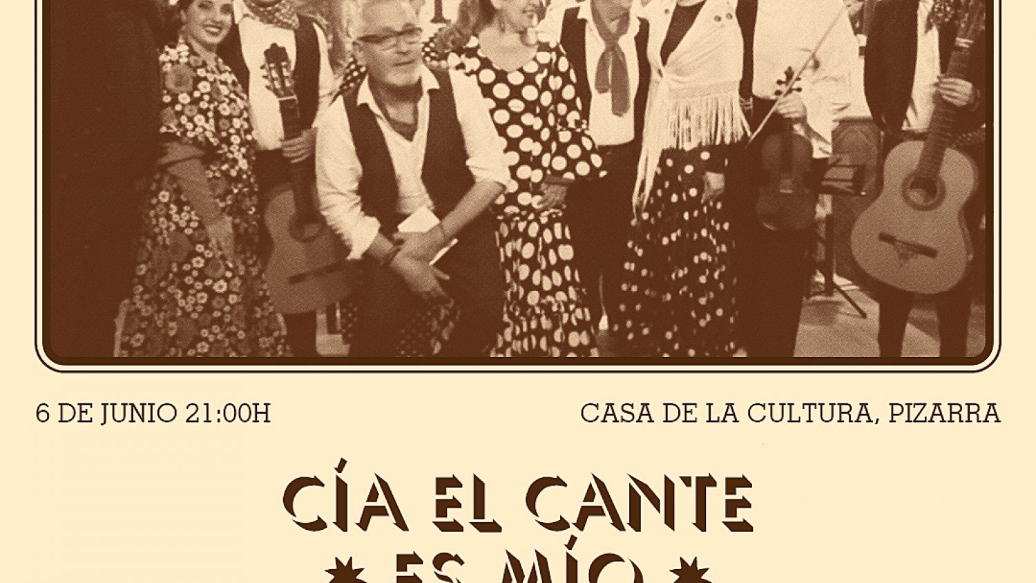 La compañía de teatro flamenco El Cante es Mío escenifica 'Los cafés cantantes' el 6 de junio en Pizarra