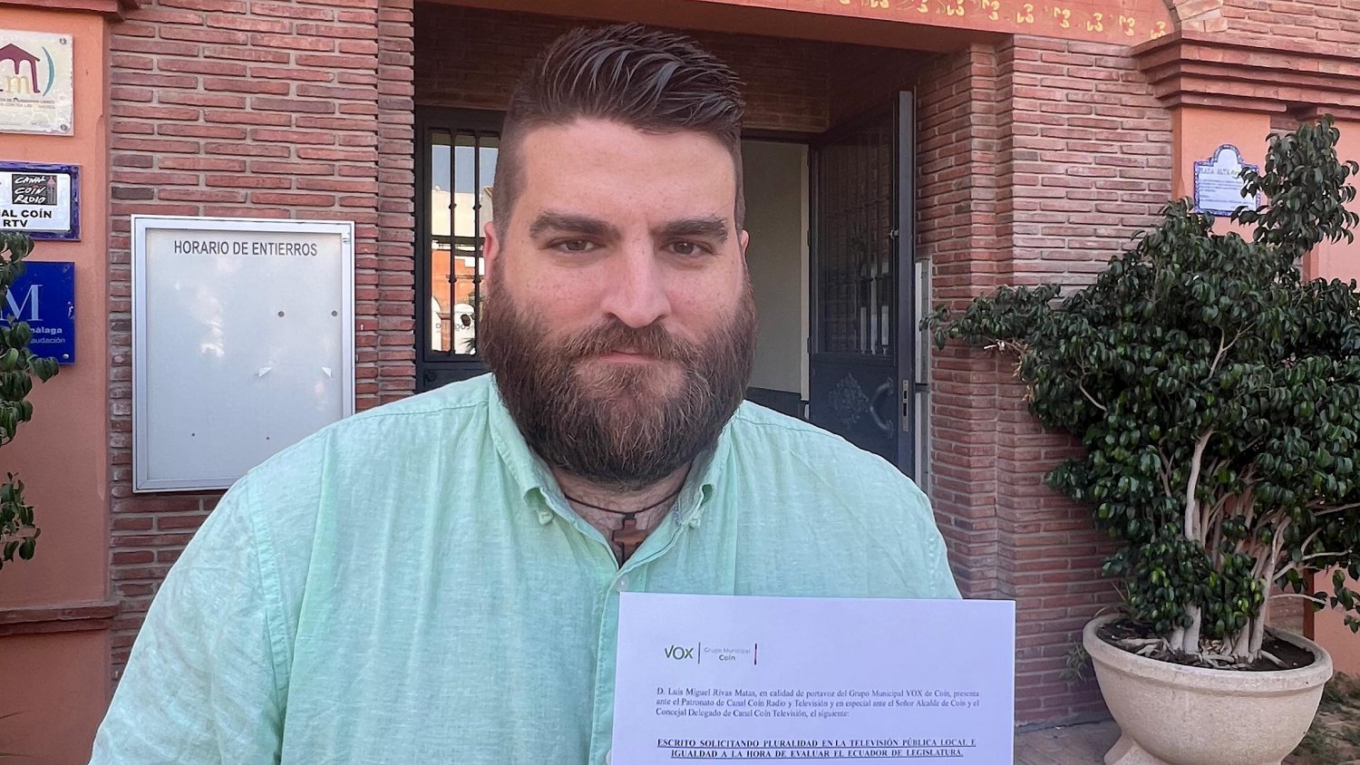 Luis Miguel Rivas: «Vox también estará en Canal Coín TV… pero no podrá pasar de la puerta”
