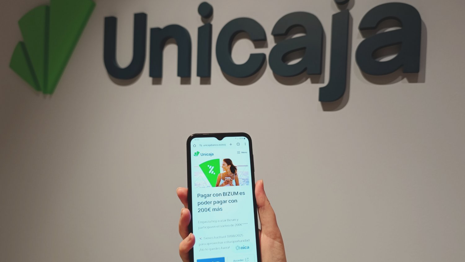 Unicaja lanza un sorteo con 20 premios de 200 euros para nuevos usuarios de Bizum