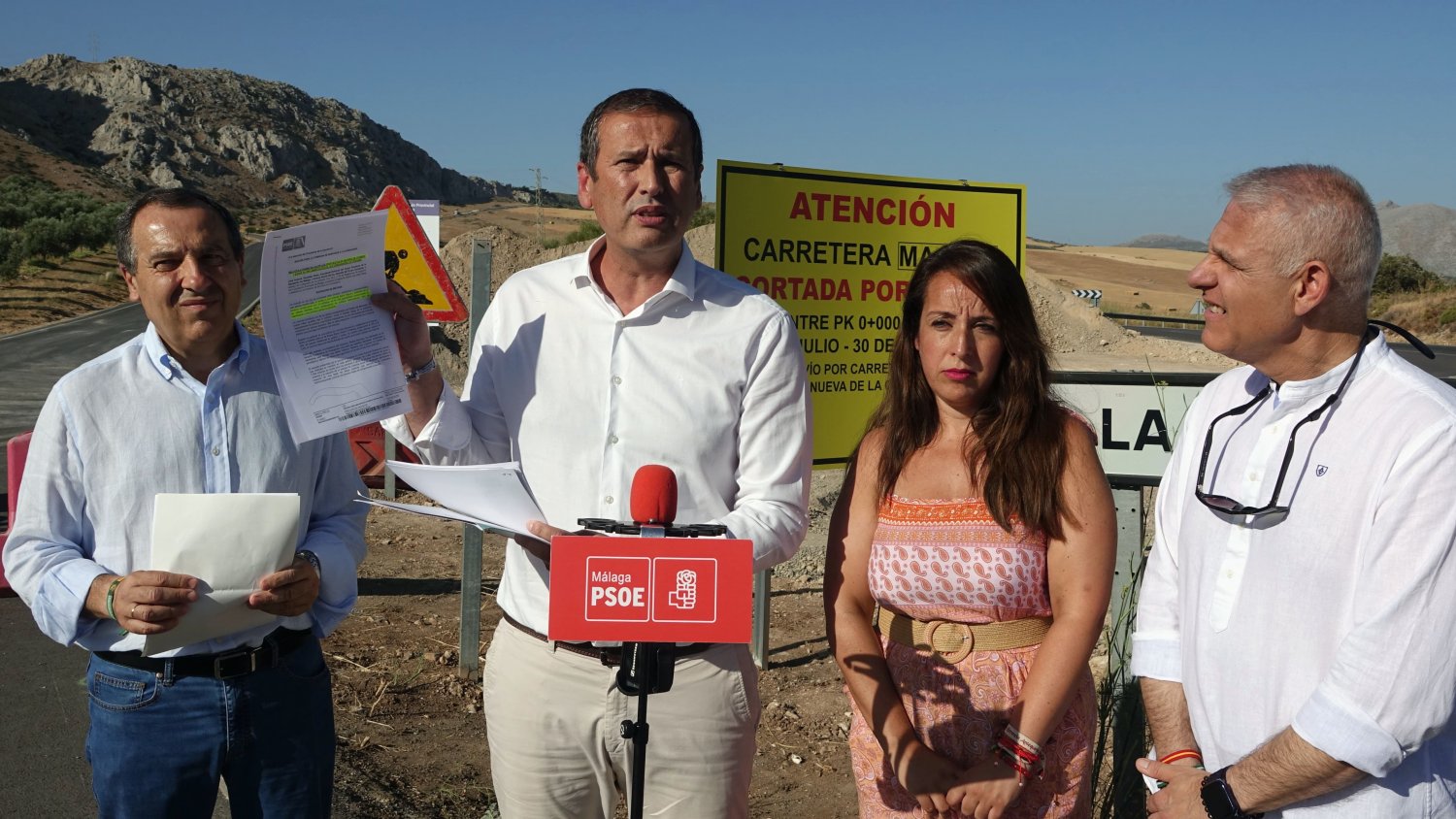 El PSOE acusa al PP de rechazar buscar alternativas al corte de la carretera MA-4402 entre Antequera y La Joya durante las obras