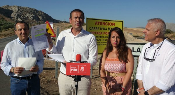 El PSOE acusa al PP de rechazar buscar alternativas al corte de la carretera MA-4402 entre Antequera y La Joya durante las obras