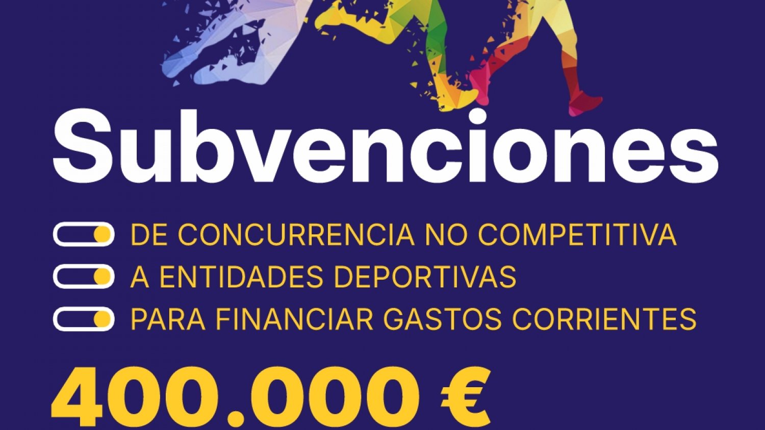 La Diputación lanza una línea de ayudas por 400.000 euros a entidades deportivas
