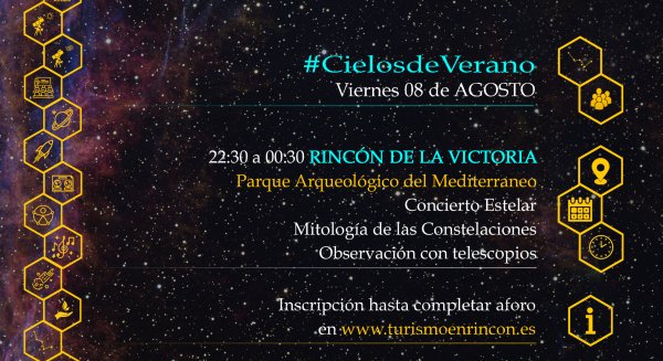 Rincón de la Victoria conecta con las estrellas con una noche astronómica que fusiona ciencia, arte y mitología