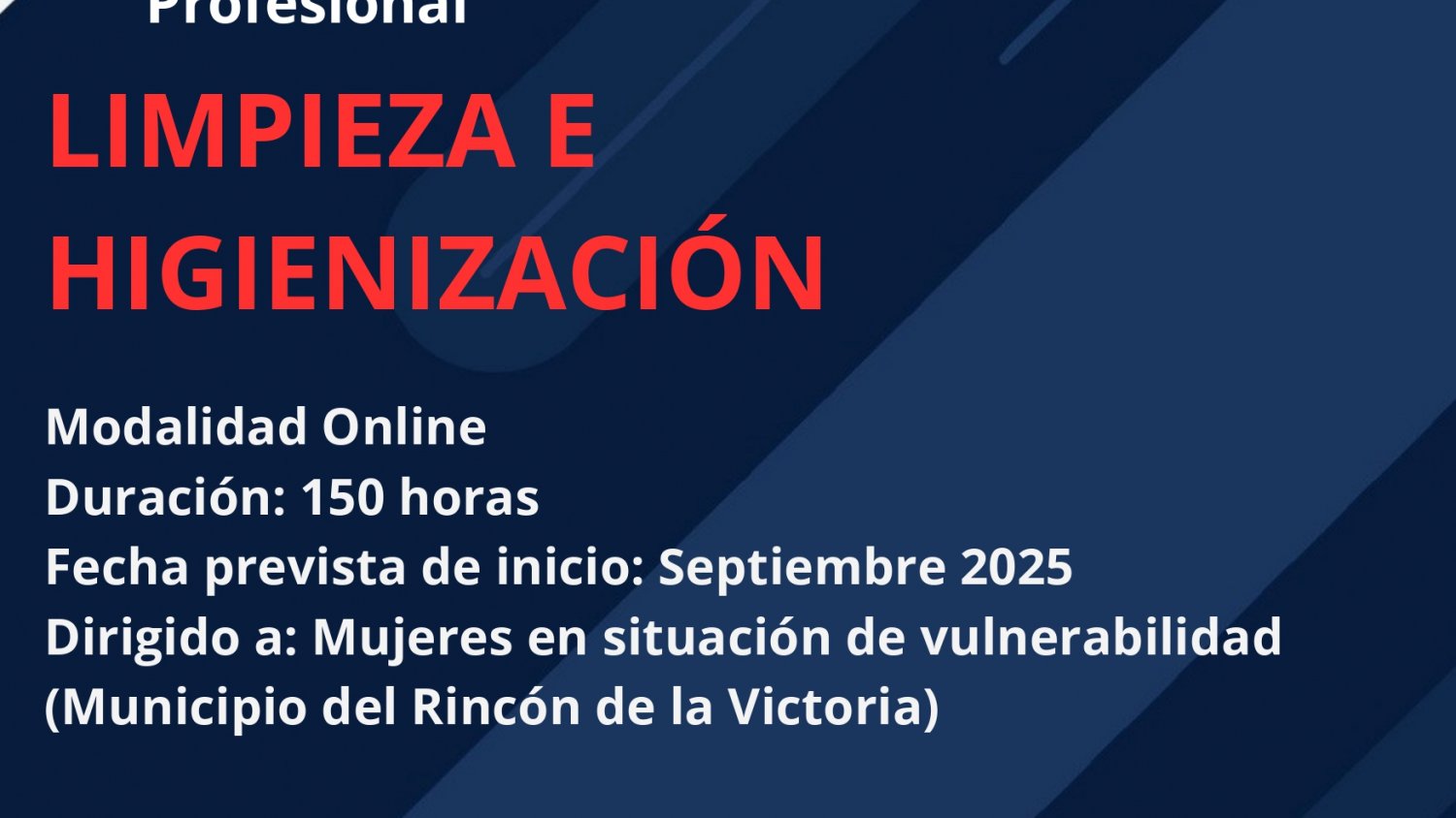 Bienestar Social impulsa un nuevo curso de `Limpieza e Higienización´ dirigido a mujeres desempleadas del municipio
