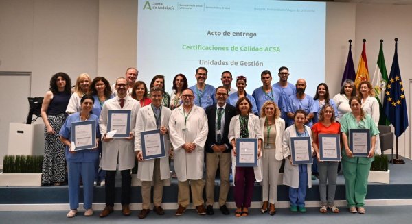 Más de la mitad de las unidades del Hospital Clínico de Málaga cuentan con certificado acreditativo de calidad ACSA 